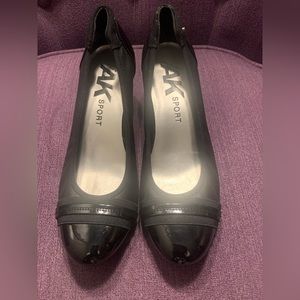 Anne Klein leather and patten leather closed toe shoes